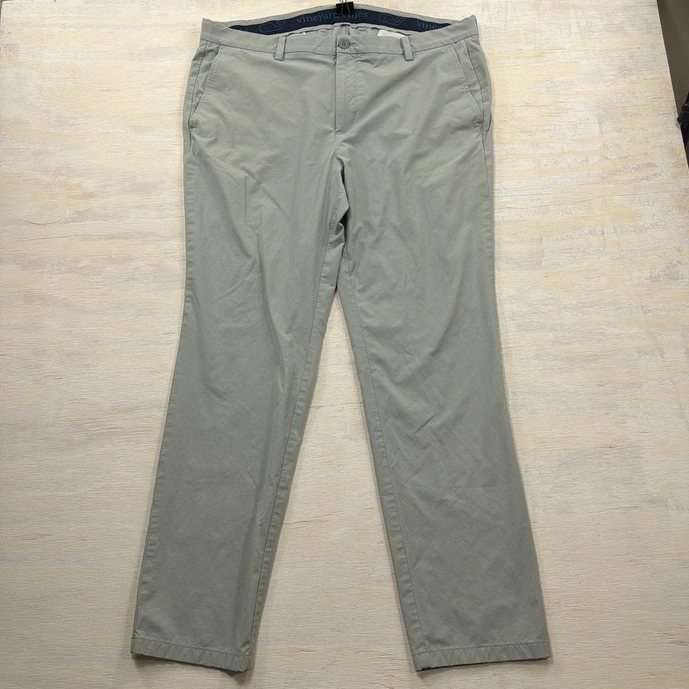 Vineyard Vines Performance Chinos 40x32 Stretch Golf Pants Gray Mens